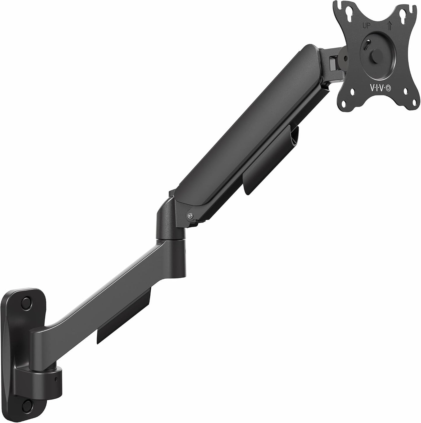 VIVO Single Monitor Counterbalance Wall Mount for 32 inch Screens up to 19.8 lbs, Full Motion, Max VESA 100x100, Black, MOUNT-V001G