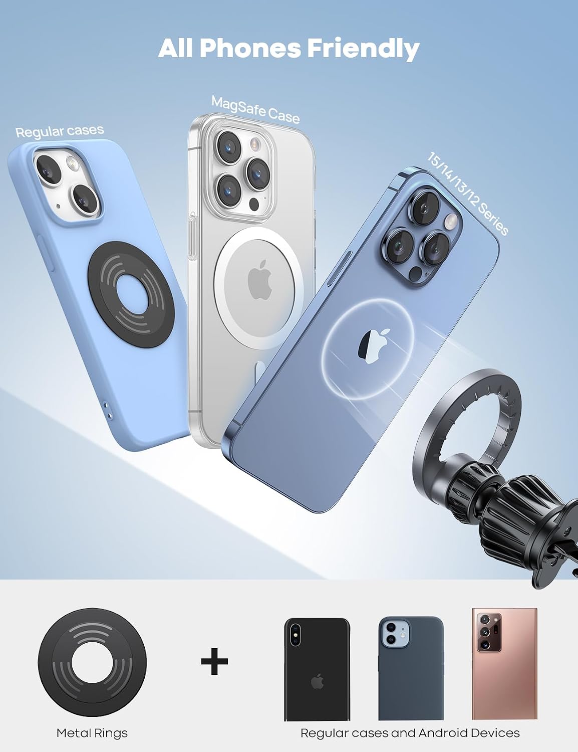 Lamicall for MagSafe Car Mount Vent 20 Super Magnets Accessories for iPhone | Magnetic Phone Holders for Your Car HandsFree Car Phone Holder Mount Air for Women Men Gift fit iPhone 17 16 Pro Max Silver