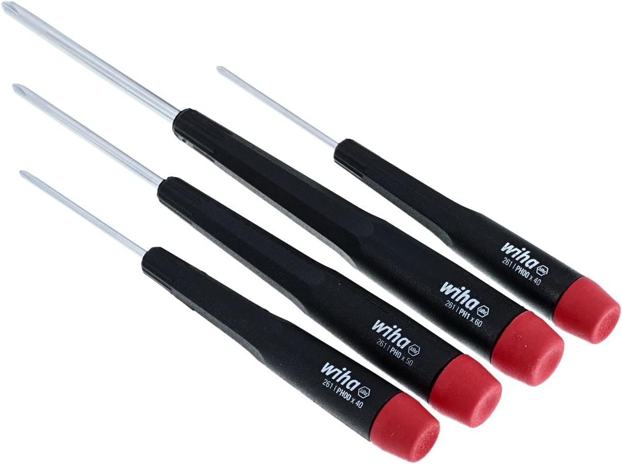 Wiha 26194 Screwdriver Set, Phillips With Precision Handles, 4 Piece