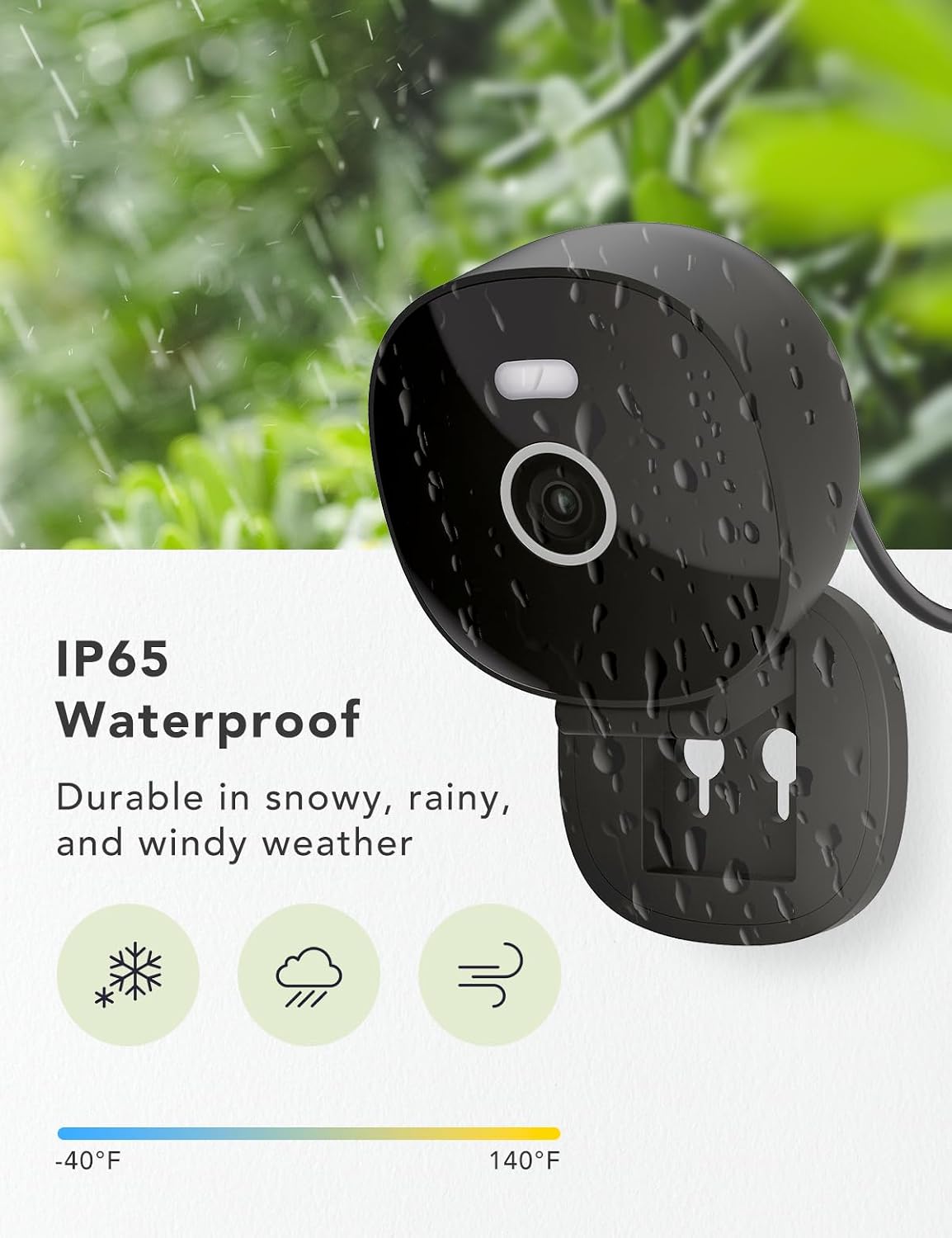 2K Wired Security Camera, Indoor/Outdoor for Home, Pet, Baby, Nanny, IP65 Waterproof Color Night Vision, White Light & Siren, Recording, Motion Detection, Works with Alexa,Pulg in, Black-4P