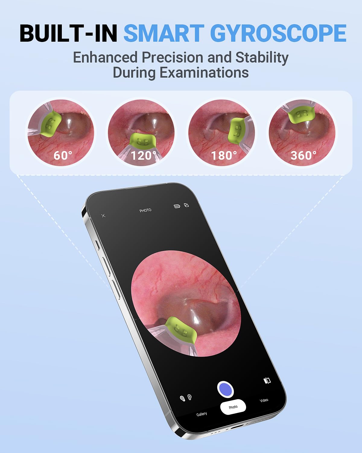 WiFi Otoscope, HD Otoscope Camera with Light, Ear Checker for Kids & Adults | Wireless Ear Scope, Compatible with iPhone & Android, 3.9mm Thin lens, 6 LED lights, Split-Screen View, Photo & Video Taking