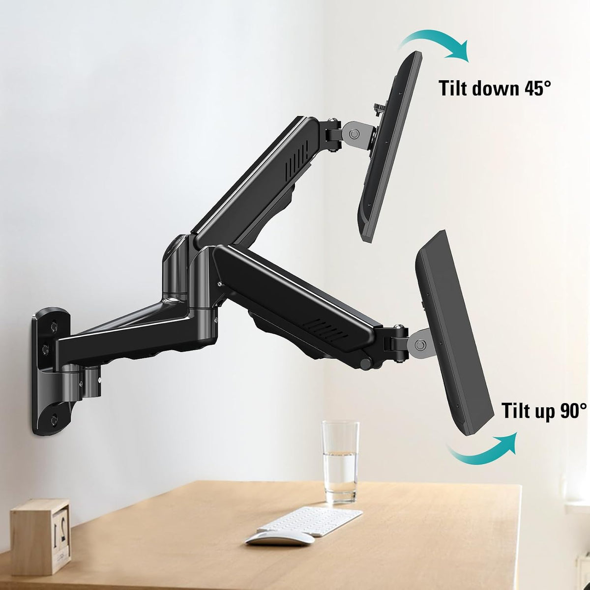 Dual Monitor Wall Mount for 13-32" Computer Screens