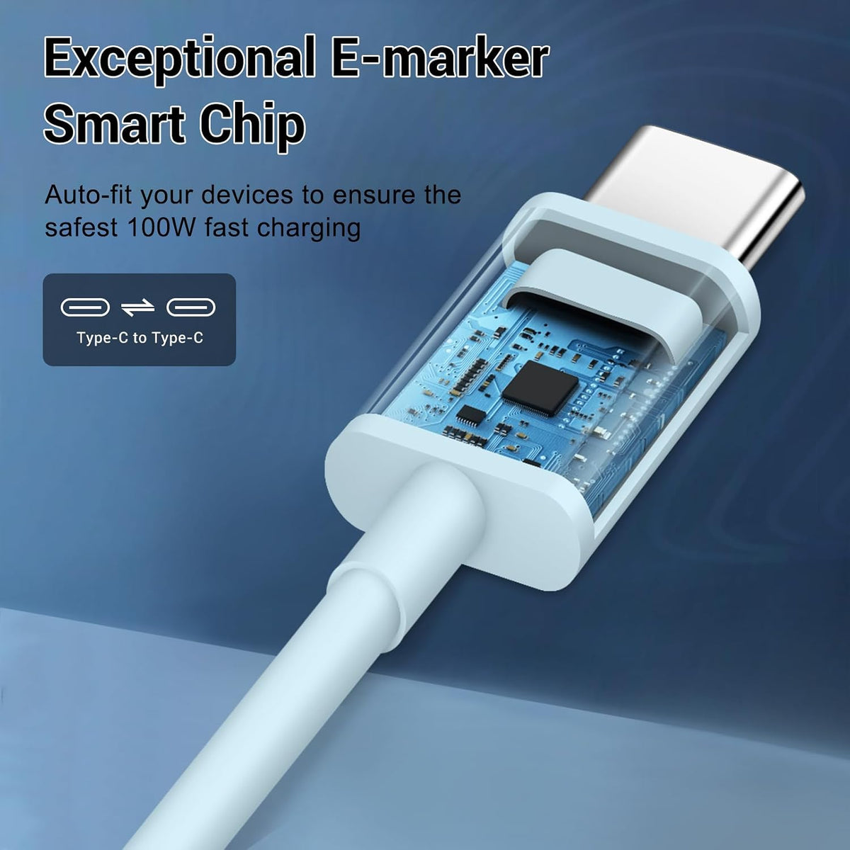 iPhone 18 17 16 15 Charger Fast Charging Type C Charger USB C Chargers Blue