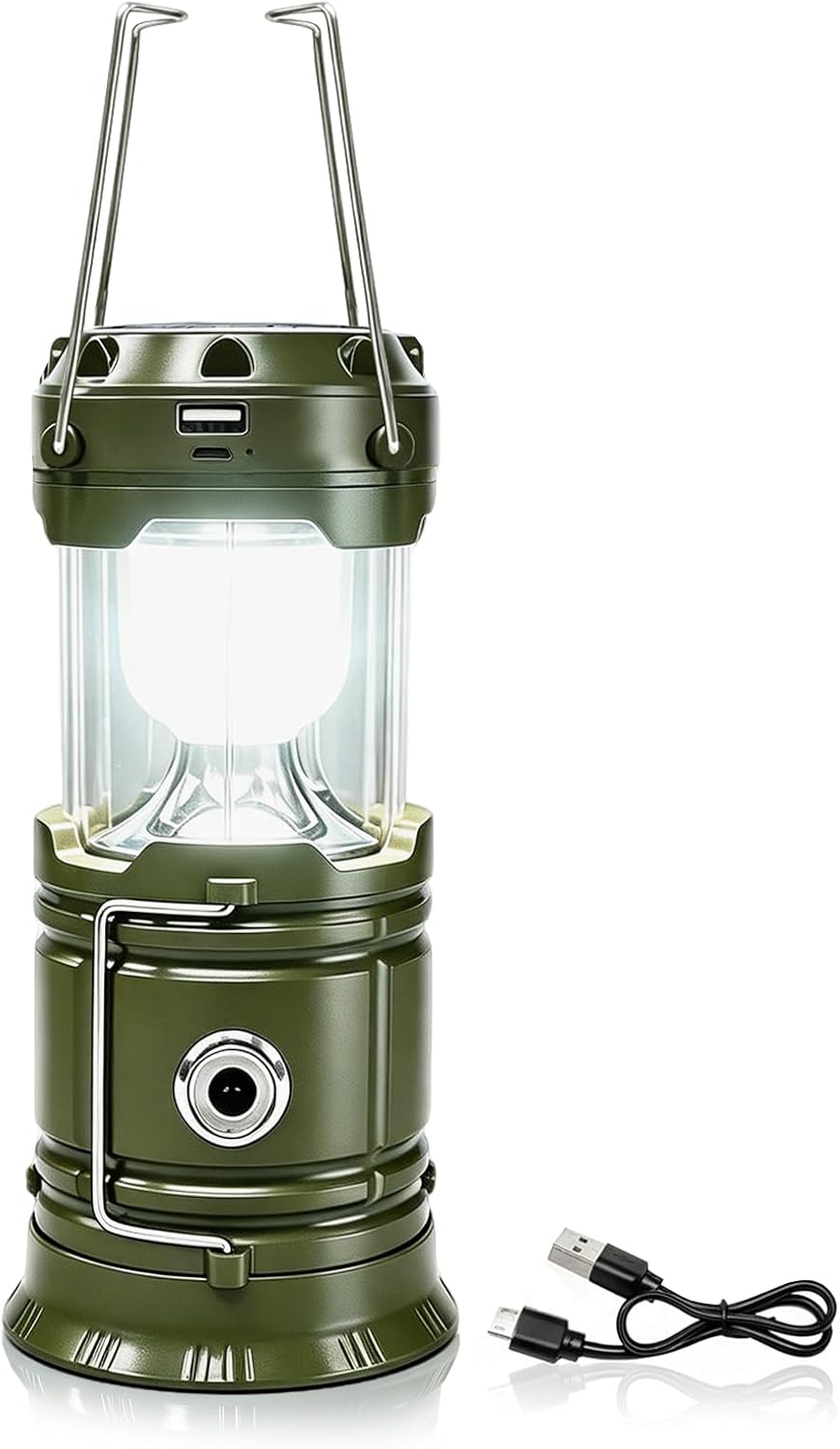 DIBMS 4-Pack Solar Camping Lantern, Collapsible Flashlight Emergency Lights | LED Solar USB Rechargeable Lamp Folding Tent Hanging Lights Survival Kits for Hurricanes Power Outages Indoor Outdoor (Black)