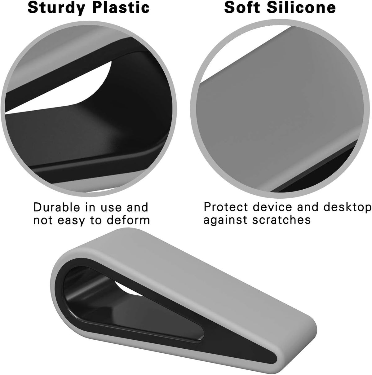 MoKo Universal Laptop/Computer Keyboard Stands,[4 Pack] Anti-Slip Silicone Tilting Wedge Riser Stable Kickstand,Ultra Compact Ventilated Tablet Stand Portable Elevation Feet for Notebook Keyboard-Gray