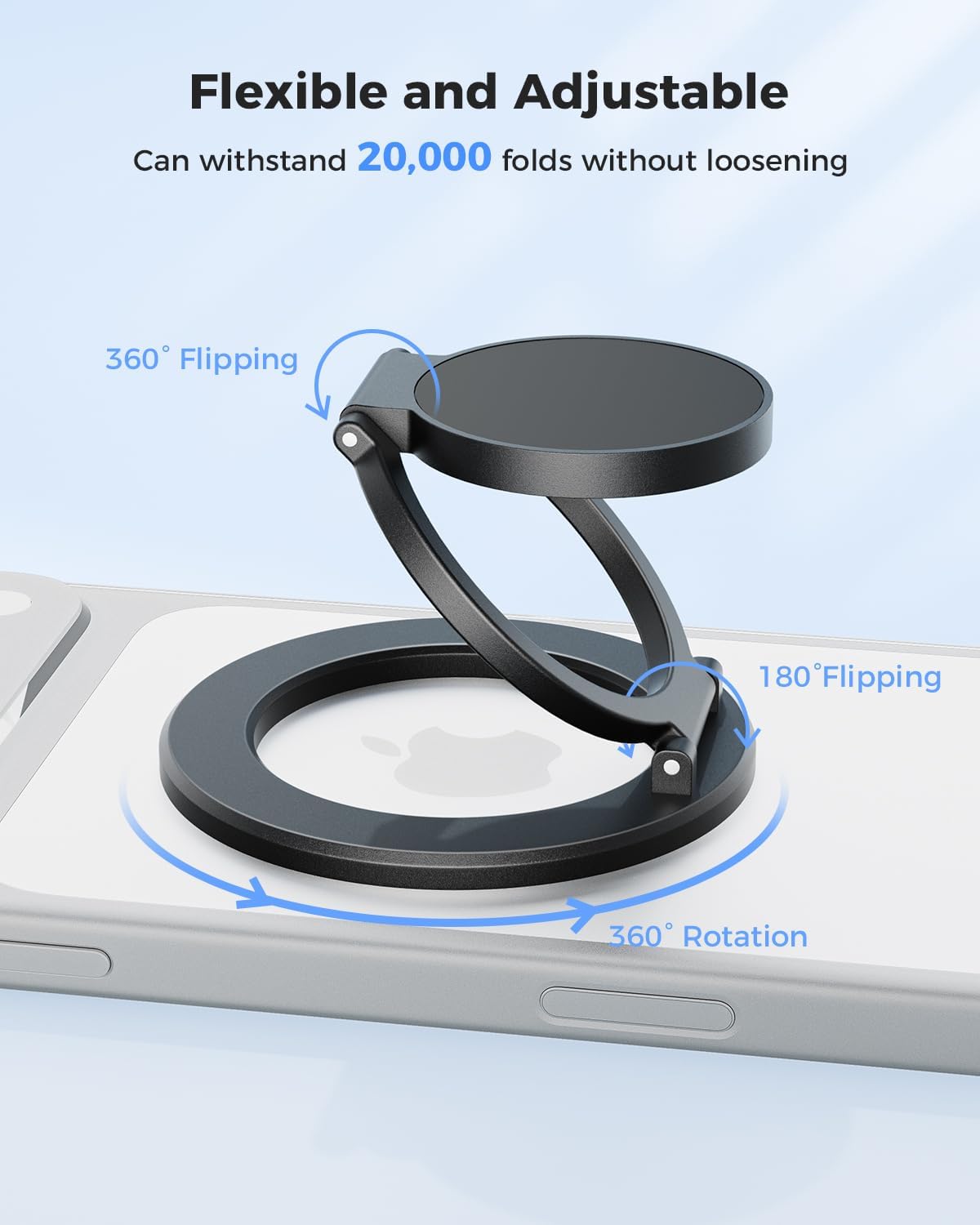 SUPERONE Dual-Sided Magnetic Ring Holder for Gym MagSafe Stand & Phone Grip | Ring holder & Kickstand for iPhone 17/16/15/14/13/12 MagSafe Dual magnets stick to gym equipment, car mounts & metal surfaces