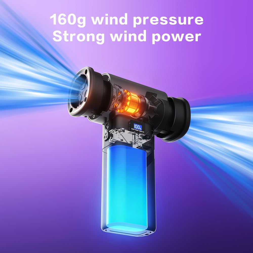Compressed Air Duster 110,000 RPM – Cordless Electric Air Duster | 4-Speed Rechargeable Air Blower for PC Cleaning, Keyboard, Car, Camera & Canned Air Alternative