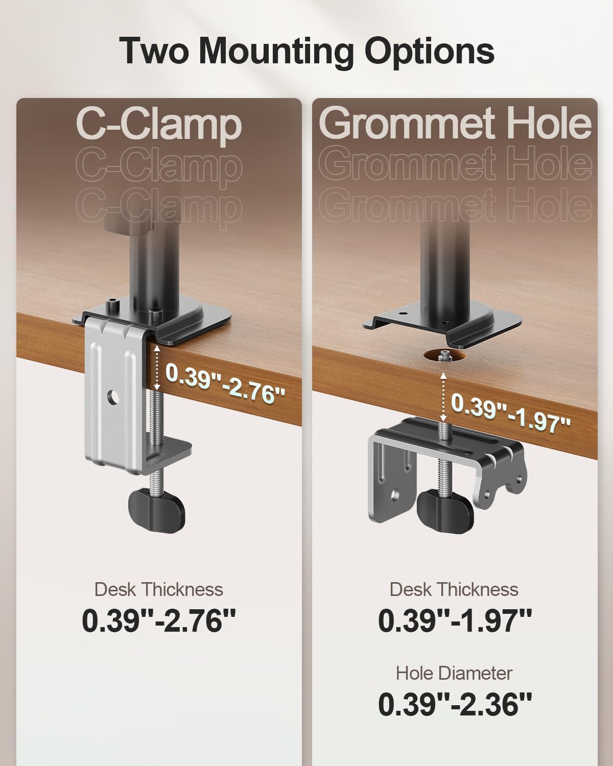 MOUNT PRO Dual Monitor Mount Fits 13-32 Inch/17.6lbs LCD Screen, Computer Monitor Desk Mount, Articulating Monitor Arm, Height Adjustable Display Stand for 2 Monitors, VESA Mount 75x75/100x100mm