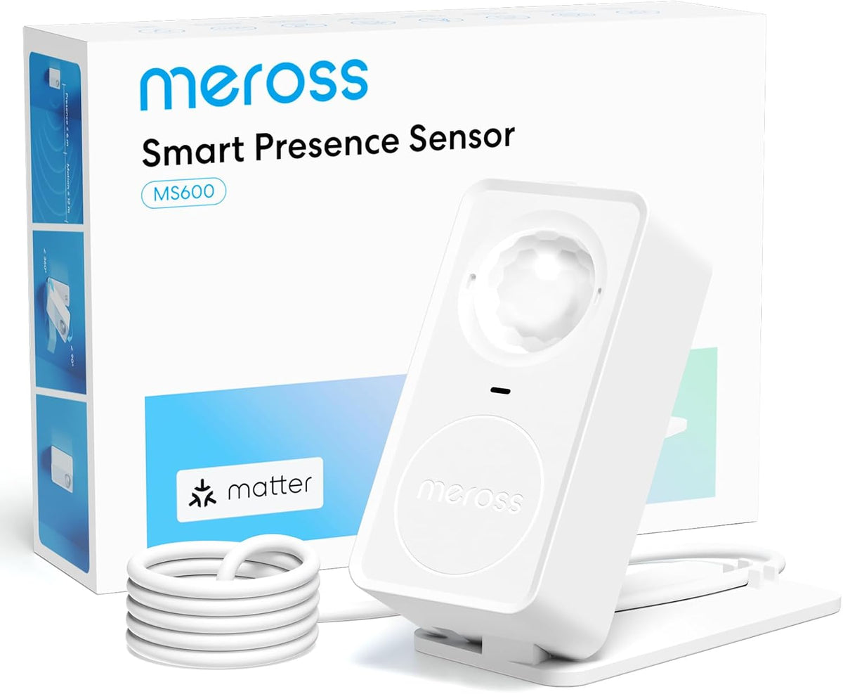 meross Presence Sensor MS600, Matter Over Wi-Fi, 1.5m Corded Motion Sensor