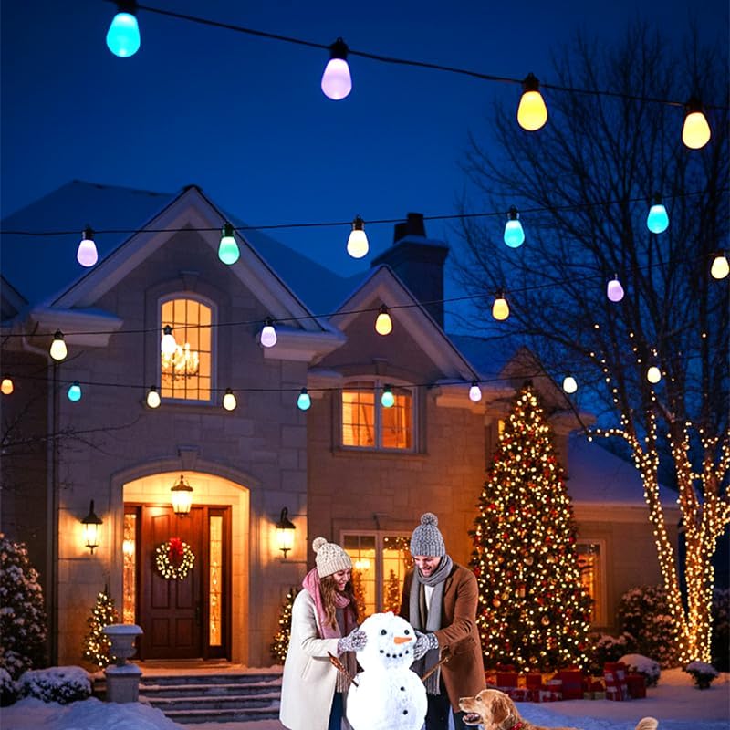 Outdoor String Lights S14, Smart Patio Lights with 15 Shatterproof LED Bulbs, APP & Remote Control, 213 Scene Modes, IP67 Waterproof for Garden, Wedding, Party, Camping