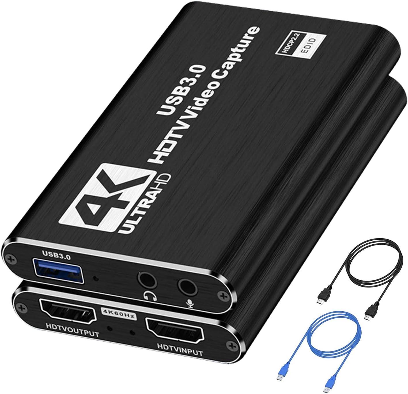 Capture Card for Streaming 4K HDMI Video Capture Card USB 3.0 Video Capture Device Full HD 1080P 60FPS Video Recorder Card for Game Recording Live Streaming Broadcasting Online Meeting Teaching
