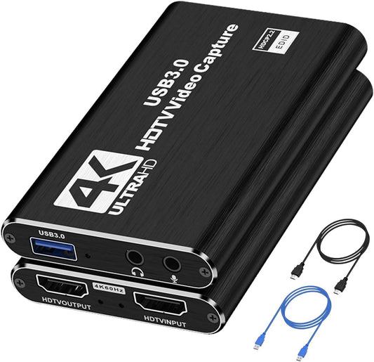 Capture Card for Streaming 4K HDMI Video Capture Card USB 3.0 Video Capture Device Full HD 1080P 60FPS Video Recorder Card for Game Recording Live Streaming Broadcasting Online Meeting Teaching