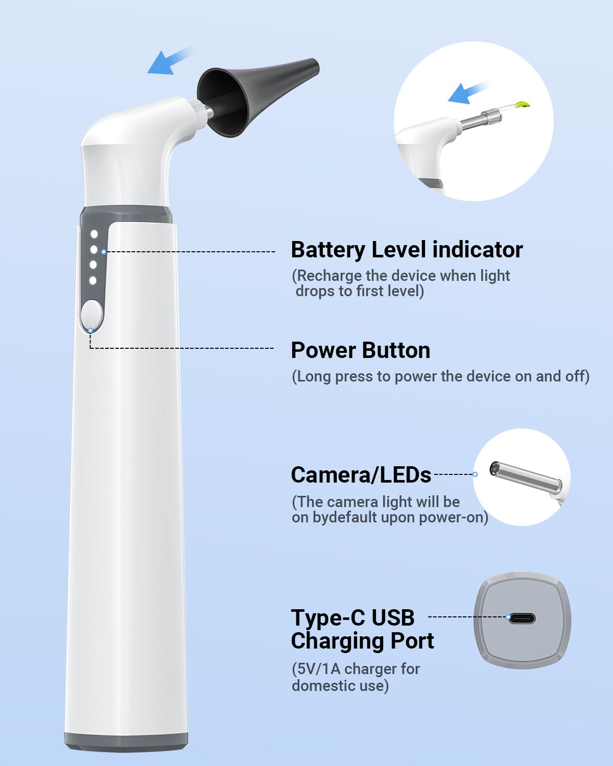 WiFi Otoscope, HD Otoscope Camera with Light, Ear Checker for Kids & Adults | Wireless Ear Scope, Compatible with iPhone & Android, 3.9mm Thin lens, 6 LED lights, Split-Screen View, Photo & Video Taking