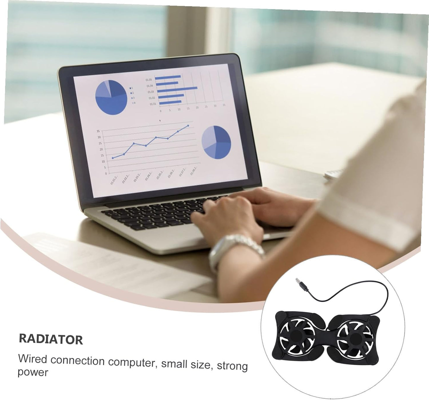 Mobestech Portable Foldable Laptop Cooling Pad, Dual USB Fan Notebook Cooler Stand, Lightweight Laptop Cooler Mat for Heat Dissipation and Travel Use