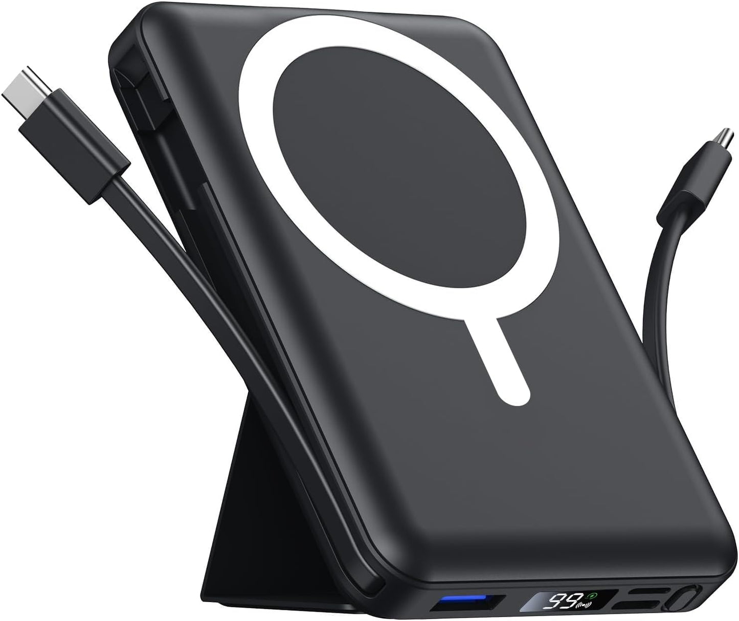 Azmuth for MagSafe Portable Charger, 10000mAh Magnetic Power Bank | 20W PD Fast Charging Magnetic Travel Charger with Dual USB-C LED Display for iPhone 17/16/15/14/13/12 Series
