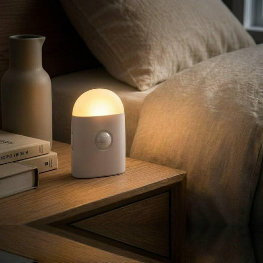 Motion Sensor LED Night Light,Warm White Dimmable Rechargeable Stick & Hook | 2 modes: motion sensor & steady light,3 dimmable levels,ideal for hallway,stairs,bedroom,bathroom,cabinet,camping