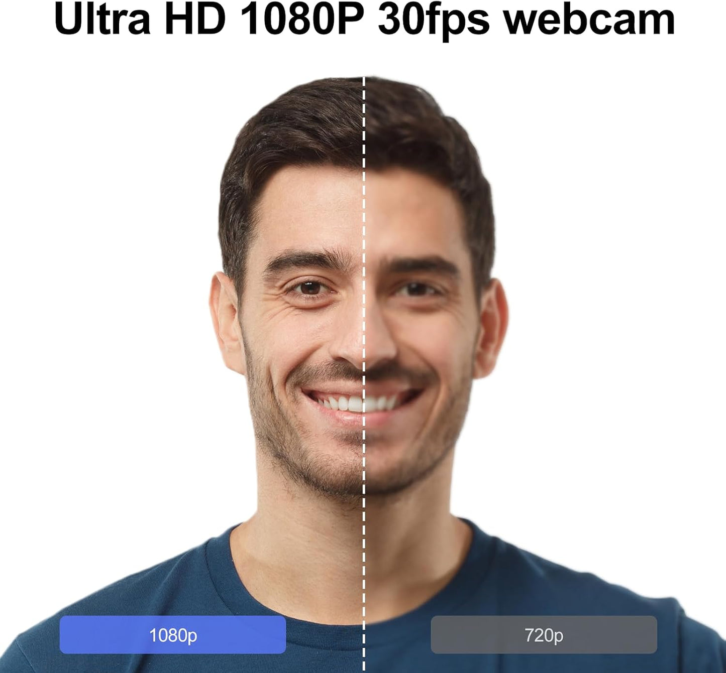 Angetube 1080P Webcam, Computer PC Camera for Laptop with Privacy Cover | 2 Microphone, Plug & Play, USB Type-A & A-to-C Adapter, 78° FOV, Suit for Online Calling, Zoom/Teams/YouTube/Google Meeting