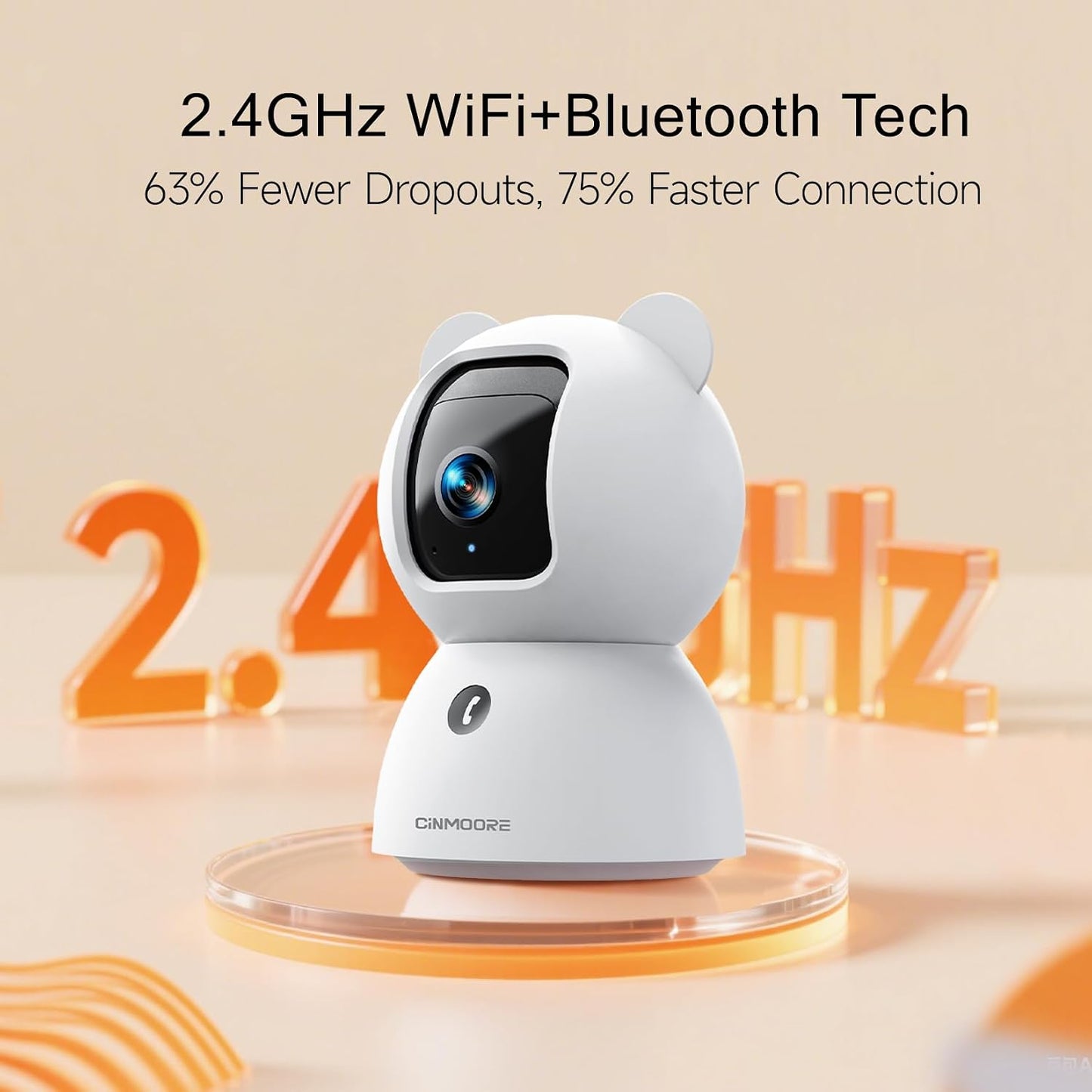 2.5K Pet Camera Indoor with Phone App, Dog/Cat Camera | 4MP Indoor Camera for Home Security, Baby Monitor with Free AI Person/Pet/Cry Detection, Pan Tilt 2.4GHz WiFi, Full Duplex 2-Way Audio
