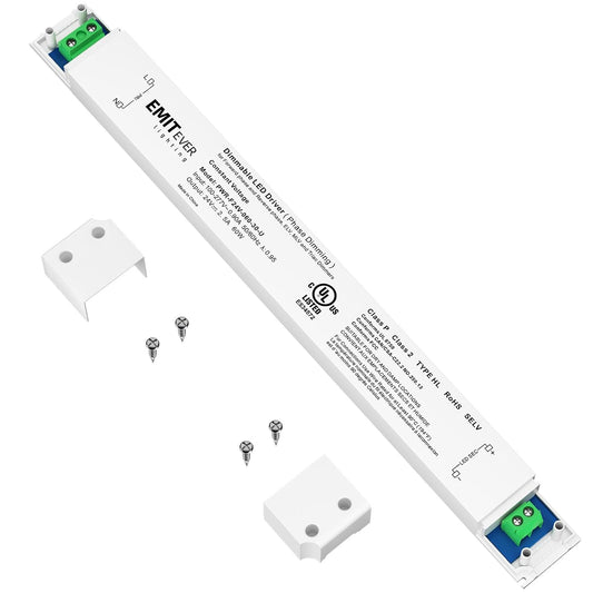 EMITEVER 60W 24V Slim Triac Dimmable LED Driver,AC 100-277V to DC,UL Listed
