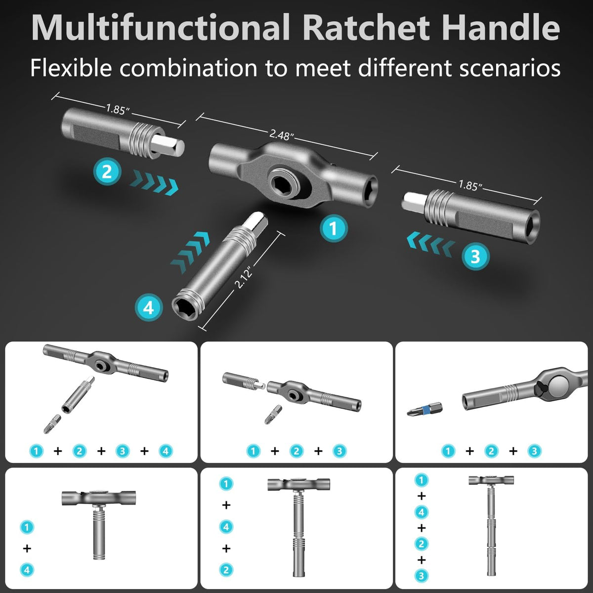 42 in 1 Magnetic Ratchet Screwdriver sets with S2 Steel Bits | Multi tool set for Furniture Assembly, Electrical Appliance Repair, Bicycle Tools, Gift