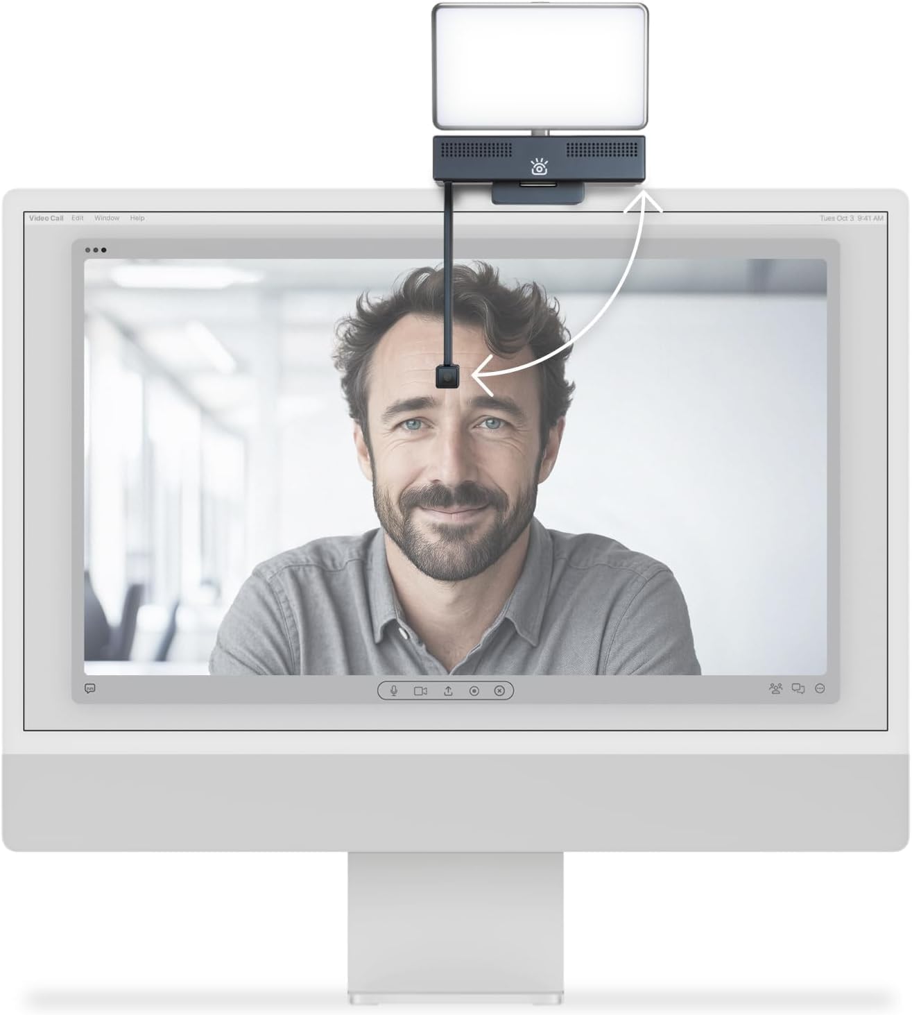 iContact Camera Pro 4K HD Webcam with Eye Contact, Noise Cancelling Mic, Plug and Play USB for Mac & PC Zoom Certified, Works with Teams, Meet, Streaming, and Video Calls (Webcam + Light Panel Bundle)