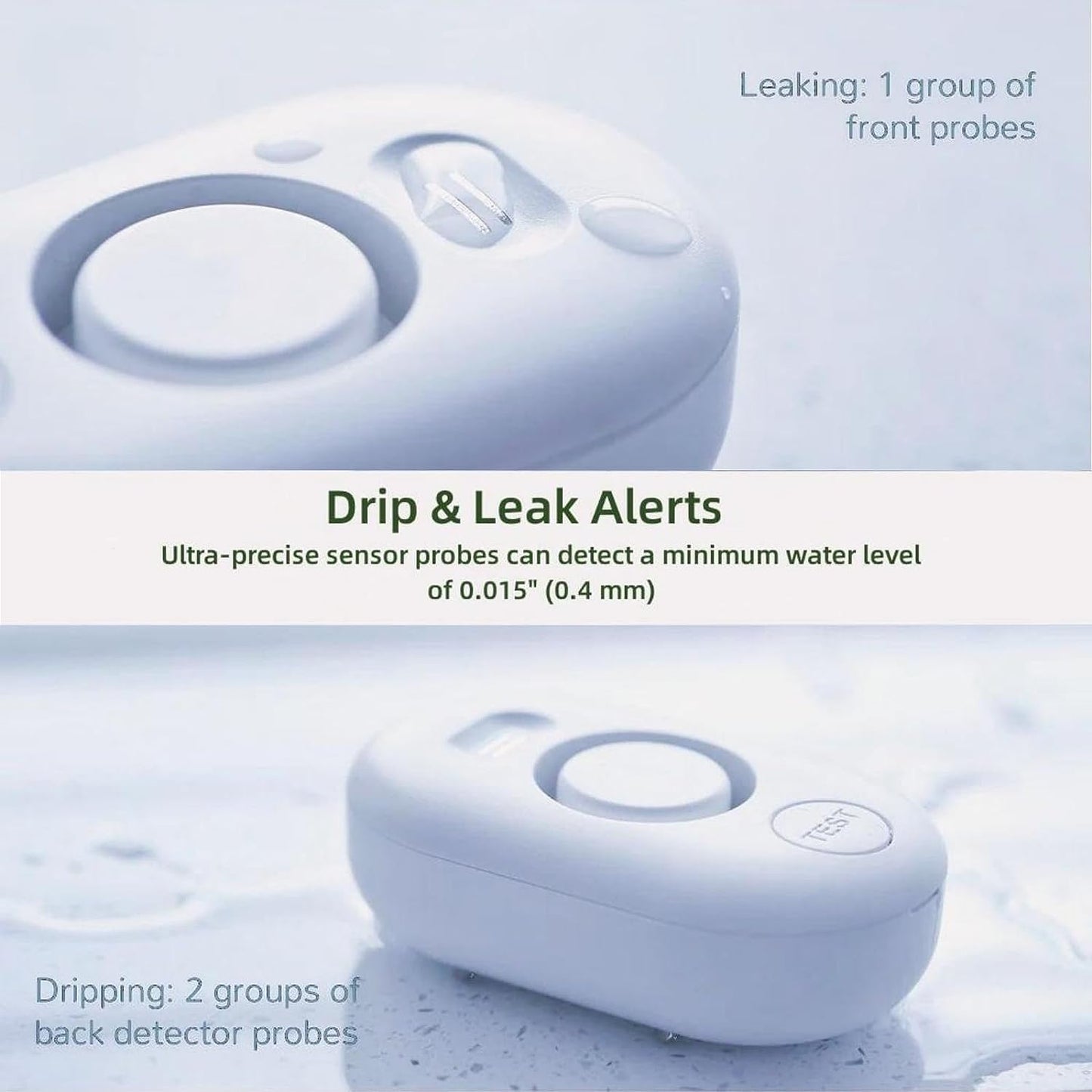 10 Pack WD60 Water Leak Detectors for Home, 100dB Water Sensor Alarm for Basement, Flood Leakage Detection Devices for Pipe/Drain/Sink/Faucet Drip,Floor Flood in Bathroom/Kitchen/Toilet/Laundry Room