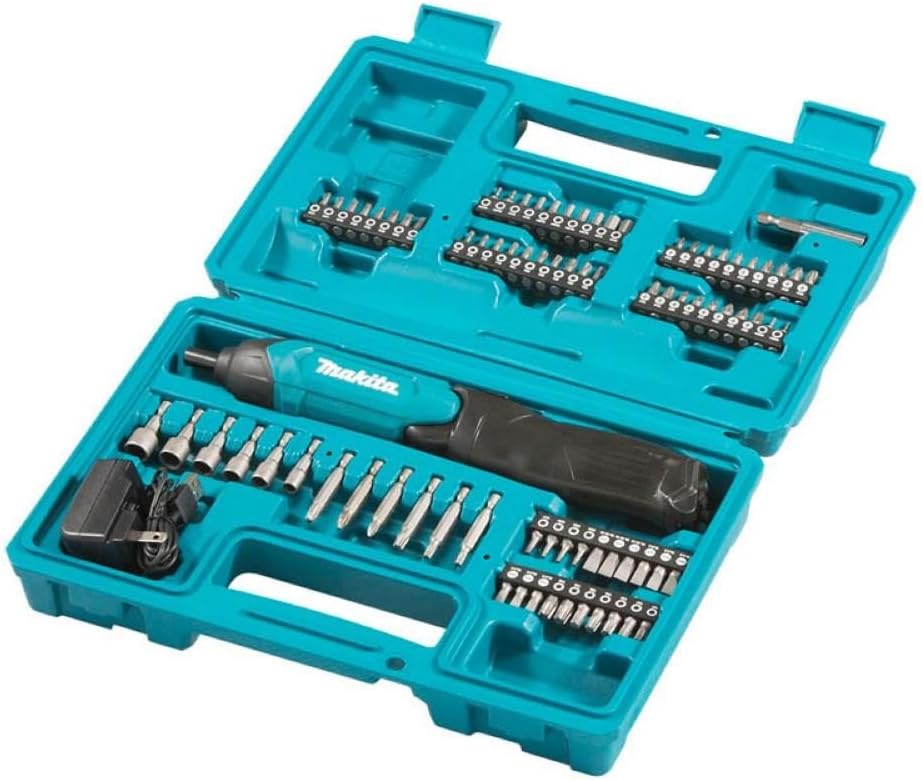 Makita DF001DW 3.6V Lithium-Ion 1/4" Hex Screwdriver Kit, Teal, 3.6V