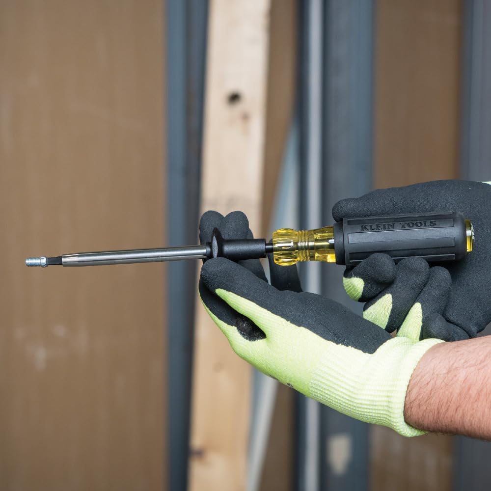Klein Tools 6026K Slotted Screw-Holding Screwdriver, 5/16-Inch Split-Blade Flat Head Driver, Positive Gripping Action, Cushion-Grip Handle