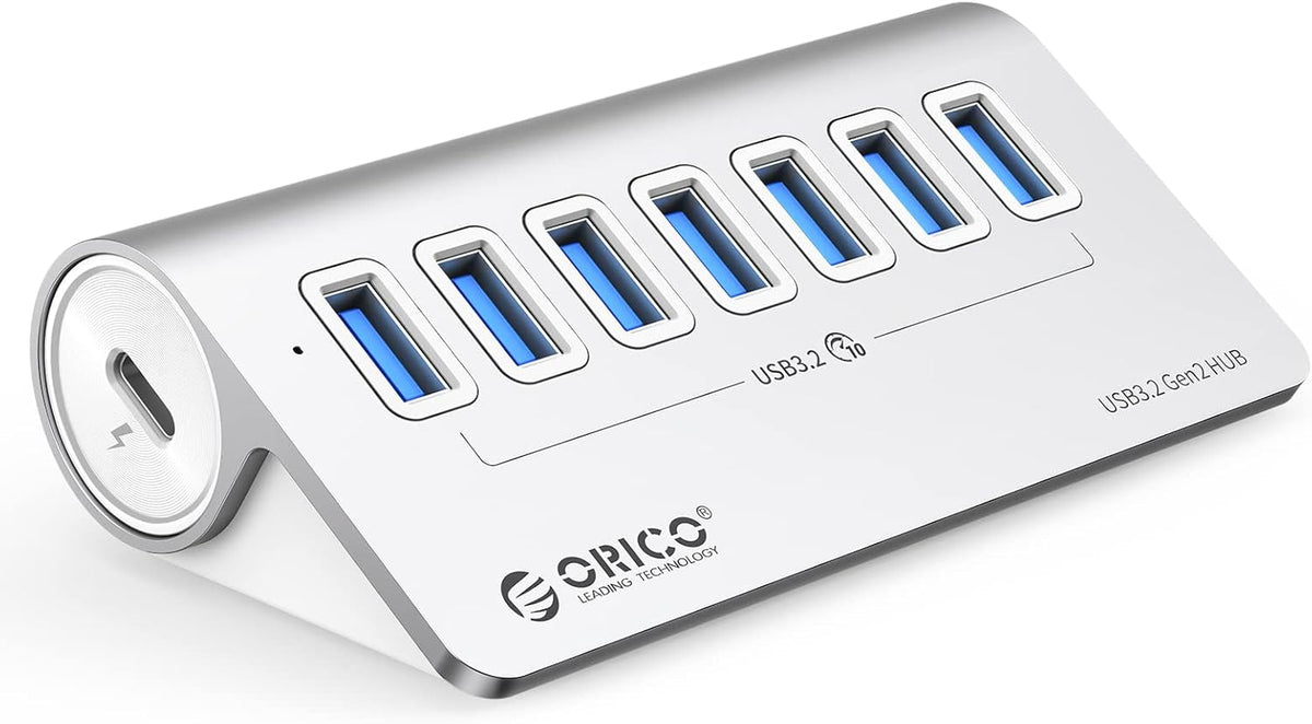 ORICO 4-Port Desktop USB 3.2 Hub, 10Gbps Aluminium USB Splitter for Laptop