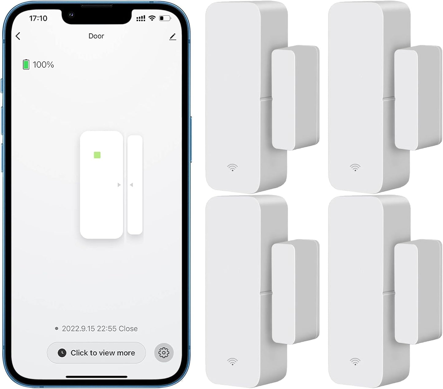 WiFi Door Sensor, Tuya Smart Door Window Sensor, Smart Window Sensor Real-time Alarm Compatible with Alexa Google Assistant,Home Security Door Open Contact Sensor for Business Burglar Alert (1 Pack)