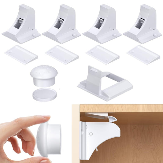 AOSITE Child Safety Magnetic Cabinet Locks 4 Pack Baby Cabinet Locks