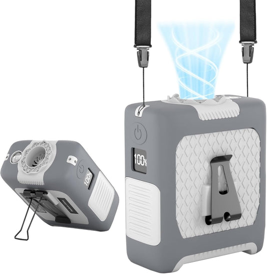 FANSYJKJ Portable Waist Fan Personal Fan | Cooling Body,Clip Belt Shirt Fans For Outdoor,5 Speed,Max 55H Runtime,Low Noise
