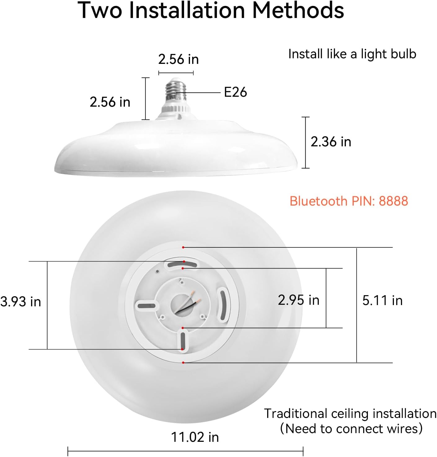 Smart Waterproof LED Flush Mount Ceiling Light Fixture,with Bluetooth Speaker,11 Inch,18 watt,Dimmable Music Lamp,RGB Color Changing Light with Remote Control,for Bathroom,Shower,Bedroom