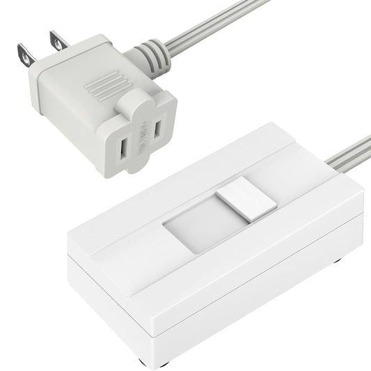 TOPGREENER Plug-in Dimmer Switch for Lamps, 6-Foot Cord, White, 1 Pack | 150W dimmable LED/CFL or 360W incandescent/halogen. Quiet slide control. Not for fans, motors or transformers. ETL Listed