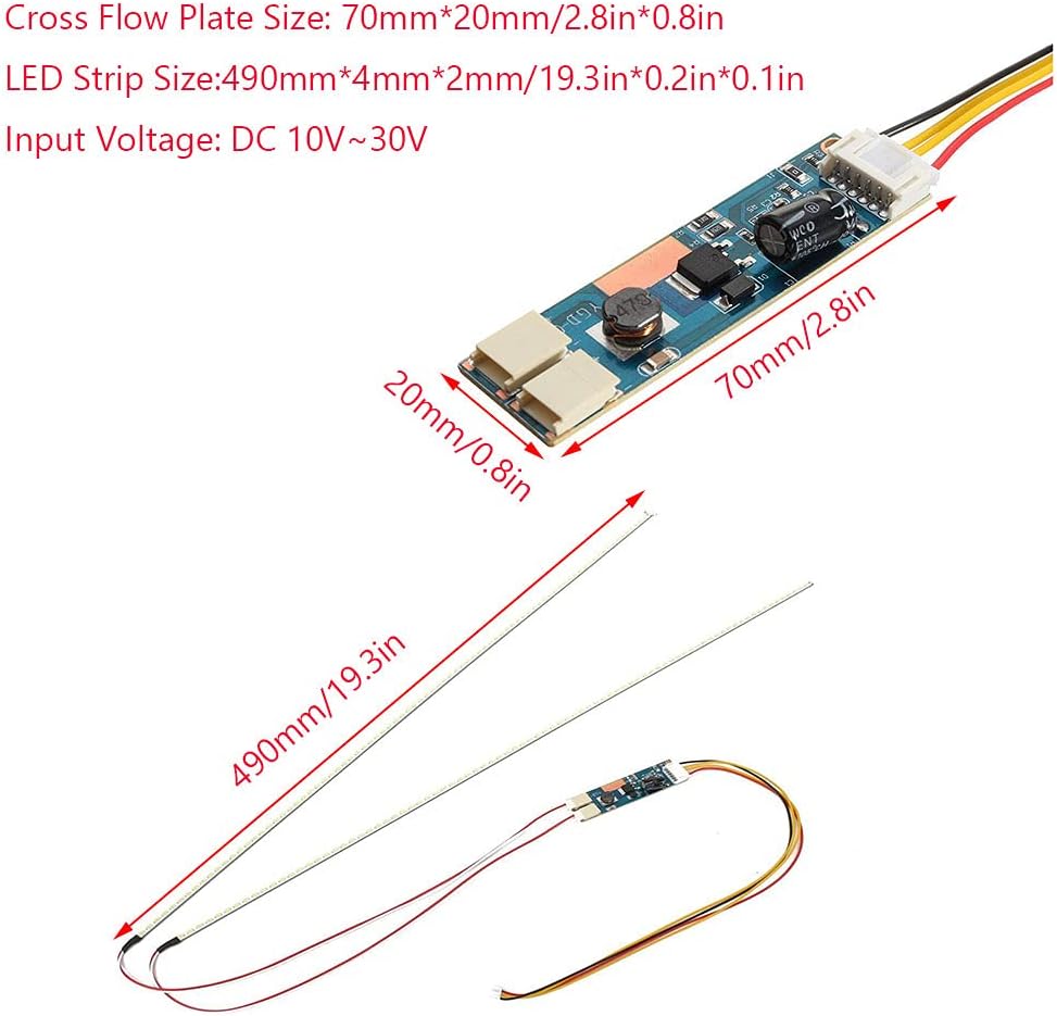 DC 10-30V LED Backlight Strip Light Kit CCFL LCD Screen to LED Monitor Module 490mm