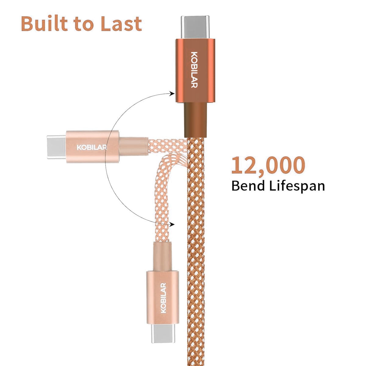USB C to USB C Cable 3 Pack,Nylon Braided 3Pack 60W 6.6FT Type C Fast Charging Cord Compatible for for iPhone 17/16, Galaxy S25, Pixel 9, MacBook, Chromebook, iPad Pro (Brown, 3Pack-6.6ft)
