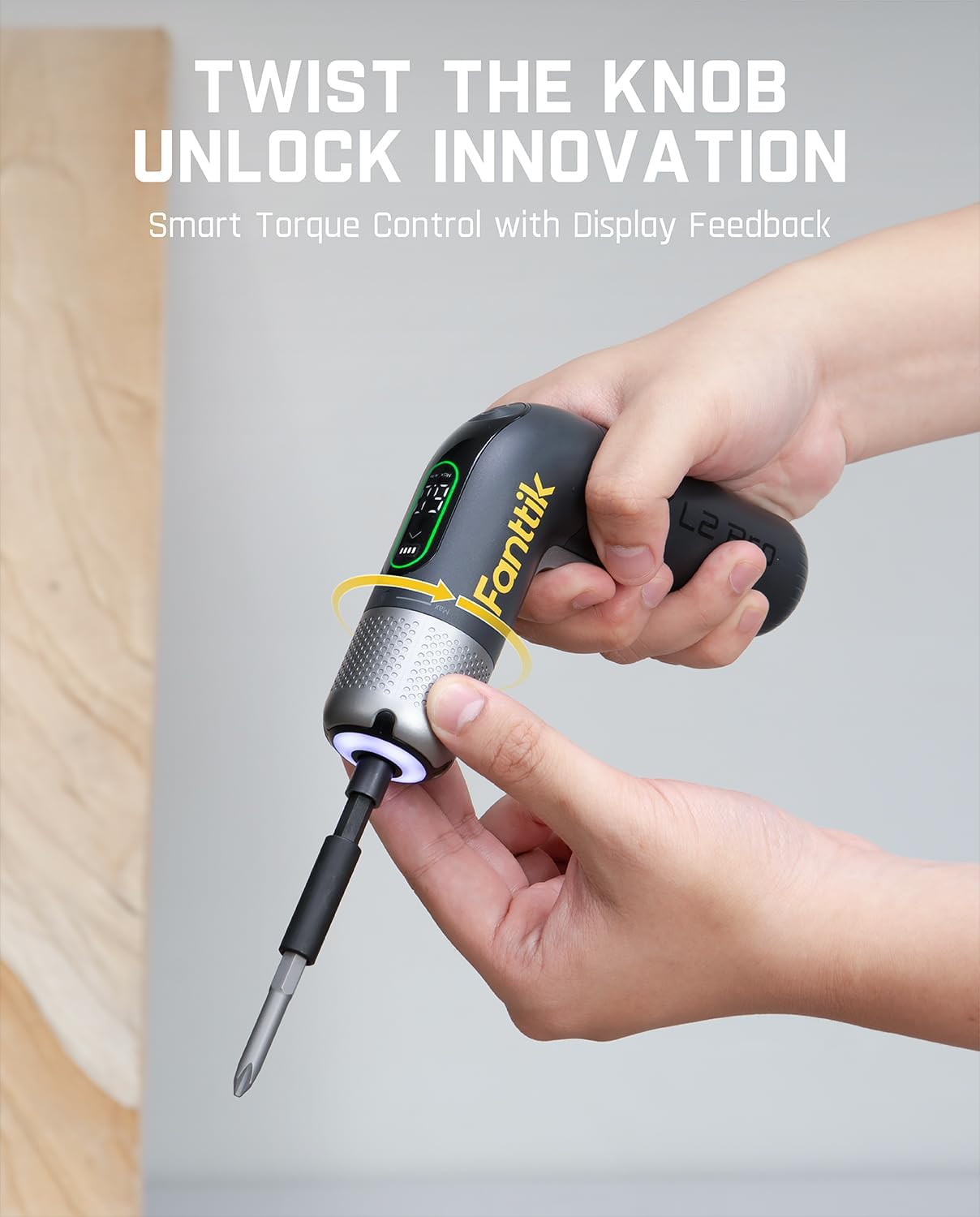 Fanttik L2 Pro Electric Screwdriver set, Cordless Screwdriver | 20 Bits, Max 6N·m Torque, Digital Screen, Variable Speed, 2000mAh Rechargeable Battery, Tech Tool for DIY Enthusiasts