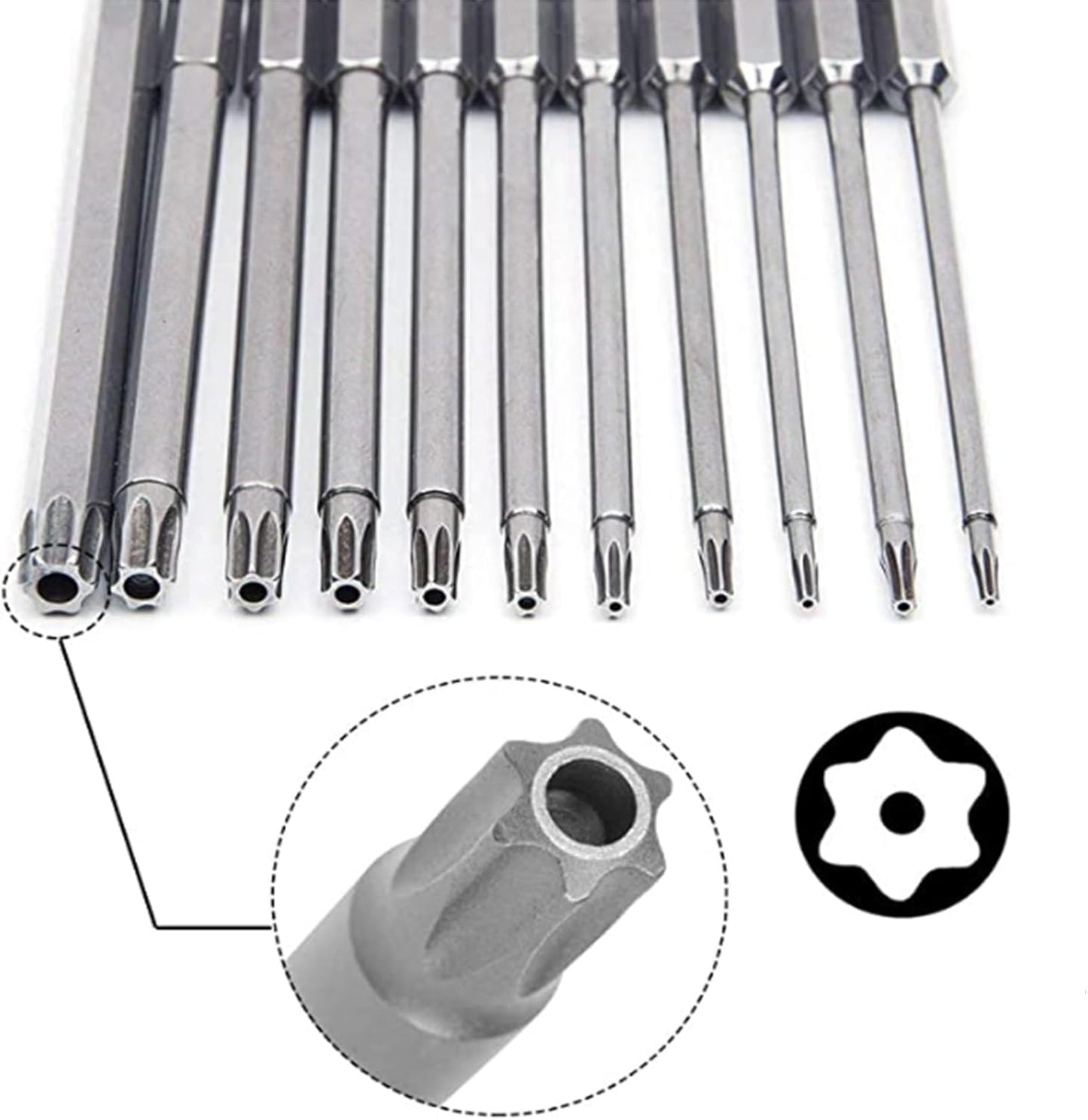 aiyun 8-Piece Security Bit Set Shark Vacuum Screwdriver Bits (150mm Length)