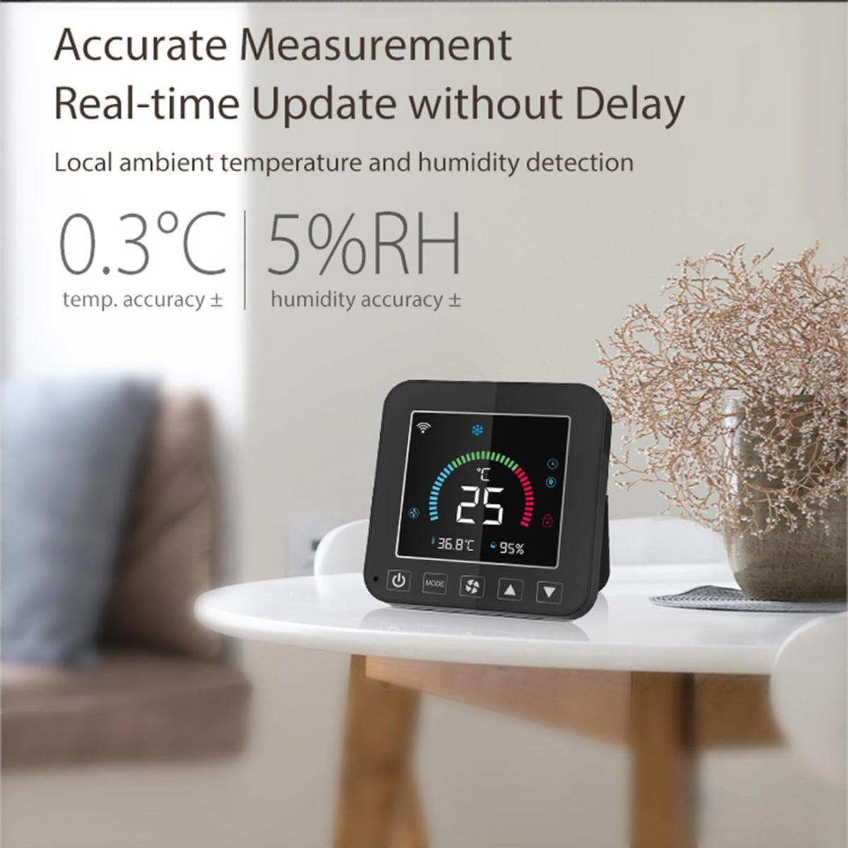 Smart Air Conditioner Controller: WiFi Thermostat for Home, Programmable Thermostat with Temp Humidity Sensor, Smart IR AC Control for Portable, Window AC & Heat Pumps, Compatible with Alexa, Google