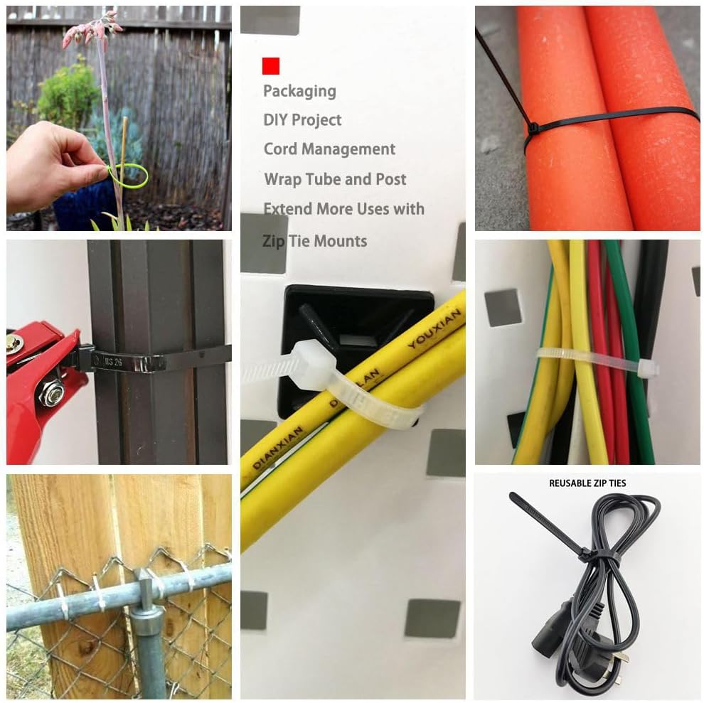 HS Extra Long Heavy Duty Zip Tie Straps (50 Pack) Thick 0.35 Inch Plastic Duct Zip Ties Heavy Duty 200 Pounds,Black Large Zip Ties 36 Inch for HVAC,Travel,Packaging,Vessel
