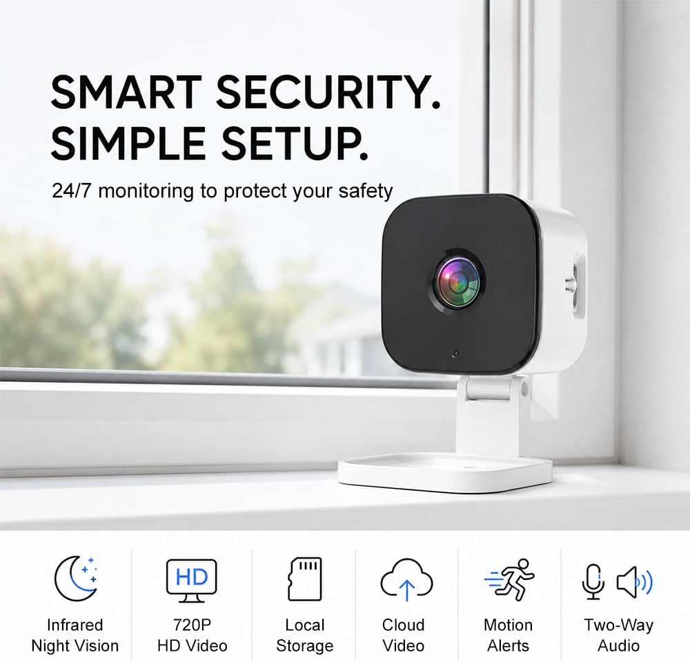 2K Window Camera, Window Cameras for Home Security with Night Vision