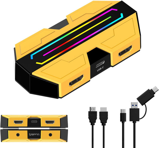 BlueAVS Multi-Spec HDMI Video Capture Card for Streaming, 4K60 1440P144 1080P240 High-frame Capture Card, USB-C External Capture Card for PS5, Xbox Series X/S, Switch, Compatible with PC, Mac, OBS