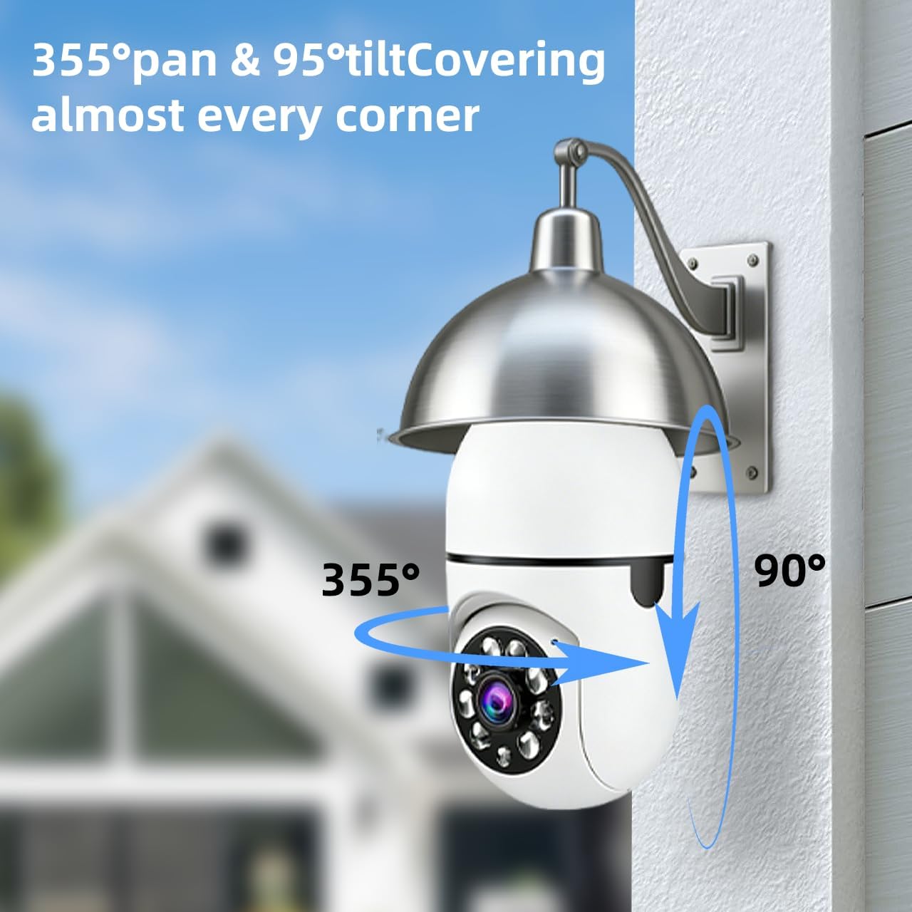 Hawkray Light Bulb Security Camera -5G& 2.4GHz WiFi 2K 3MP Security Cameras Wireless Outdoor Motion Detection and 911 Alarm Monitoring,Open AI Enabled,US Local Cloud, Color Night Vision,
