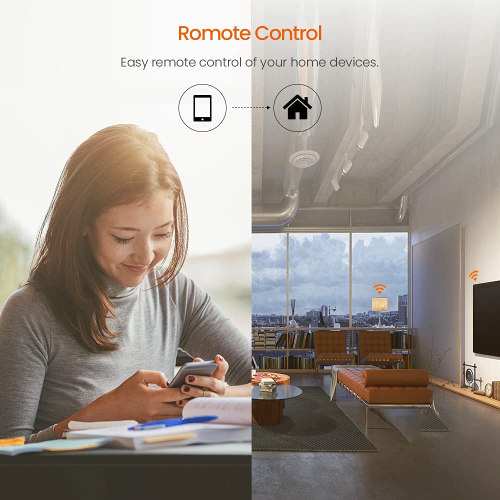 TENDA SP3 (4 Pack) Smart Plug WiFi Outlet Switch, Compatible with Alexa & Google Assistant for Voice Control, Timer & Schedule Function, Compact Design, UL FCC RoHS Certified, No Hub Required