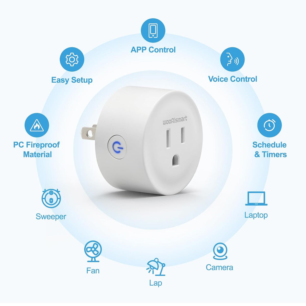 Smart Plug, WiFi Plugs Work with Alexa & Google Assistant, Smart Outlet with Timer & Group Controller, WiFi Outlet for Home, No Hub Required, ETL & FCC Certified, 2.4GHz WiFi, 10A, 2 Pack