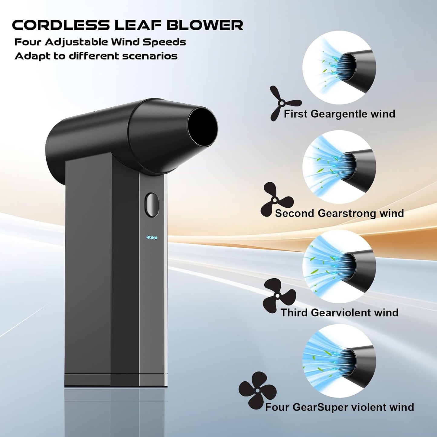 Electric Air Duster, 250000RPM Super Power Cordless Air Duster, 4-Gear Adjustable Mini Blower, Dust Blower for Computer, Keyboard, House, Outdoor and Car, Top Choice for Valentine's Day Gifts