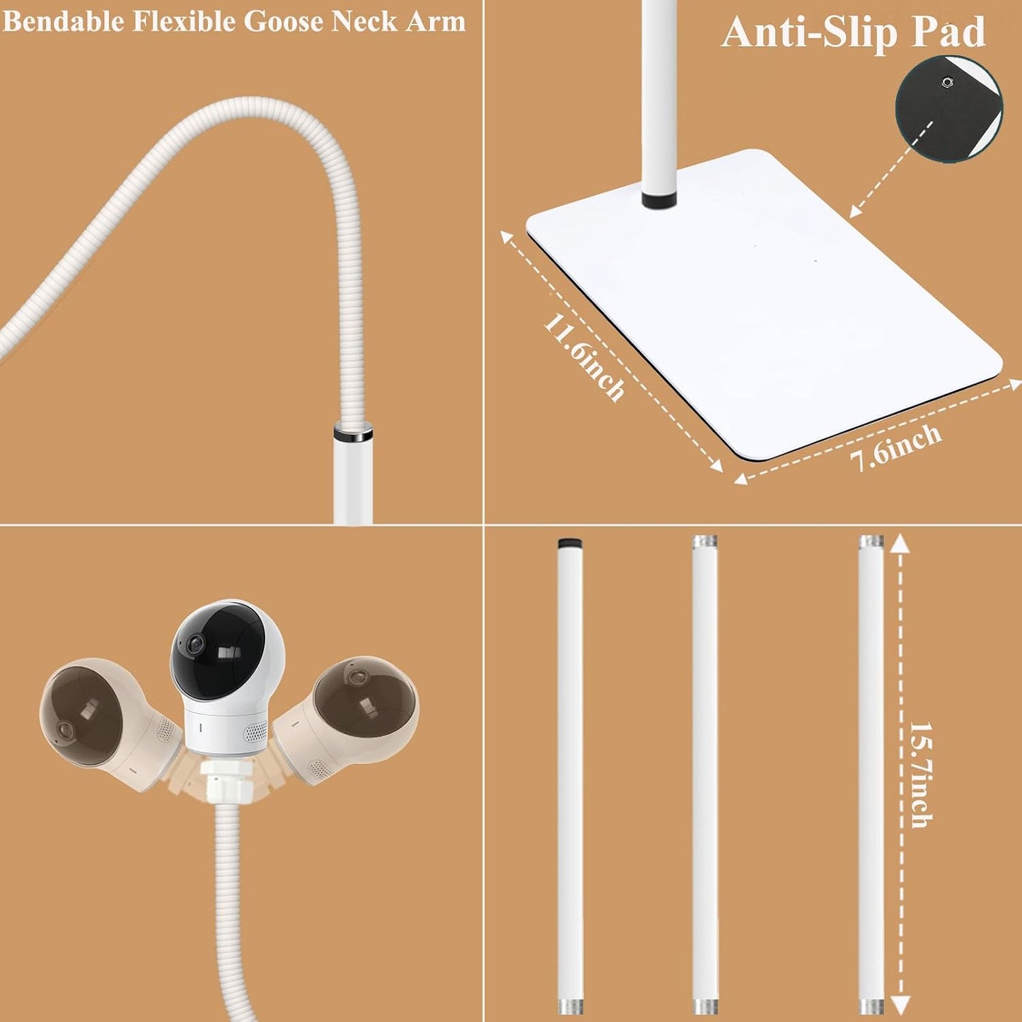 Baby Monitor Floor Stand Holder Mount Compactible for eufy E20,E21,E30, Indoor Cam S350,Spaceview E110, Spaceview pro E210,E220