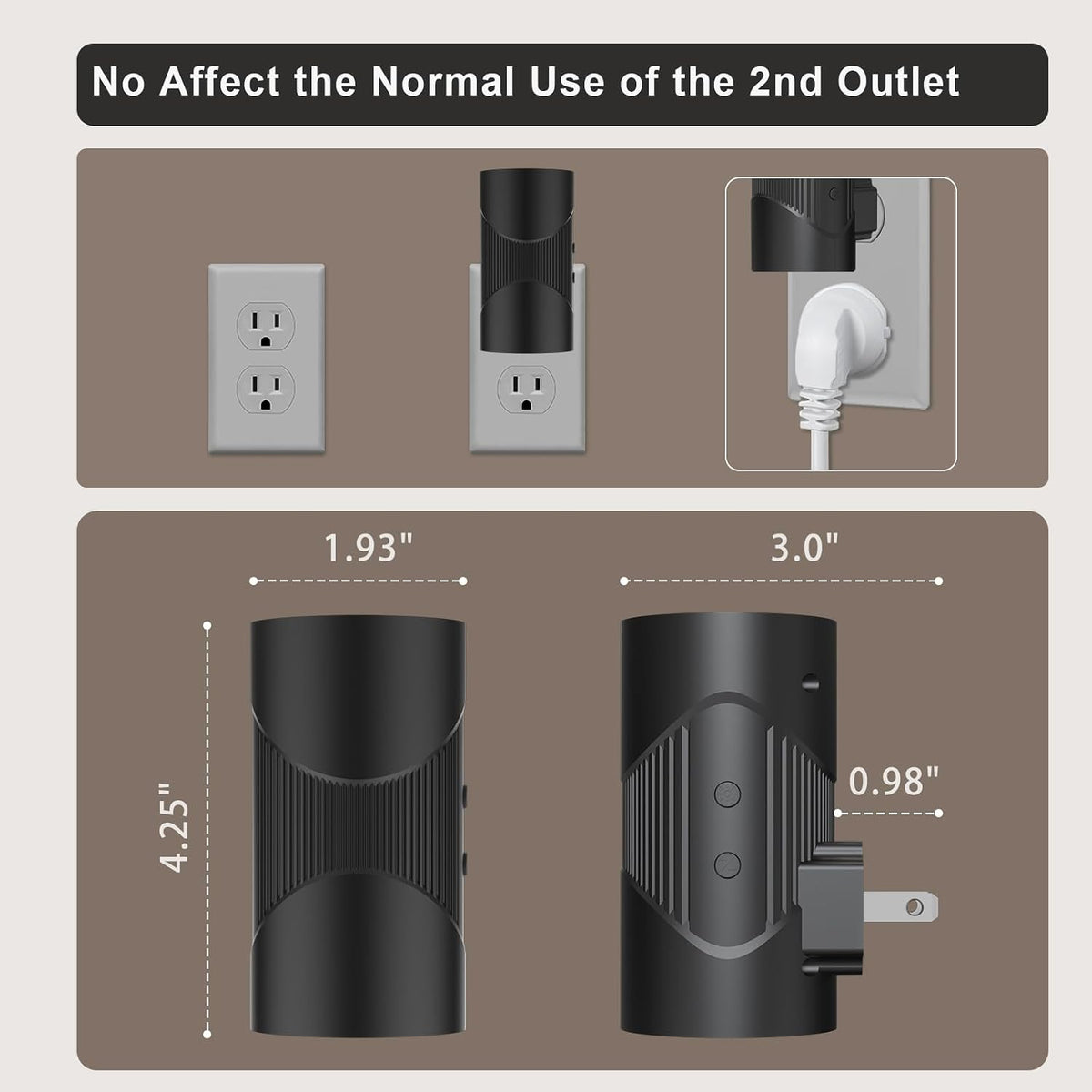 easuntec Night Lights Plug into Wall, Plug in Night Light, Night Light, Dusk to Dawn Light Sensor, 3 Light Modes, Dimmable Night Lights for Bedroom Bathroom Hallway Kitchen Stairs (Black, 2 Pack)