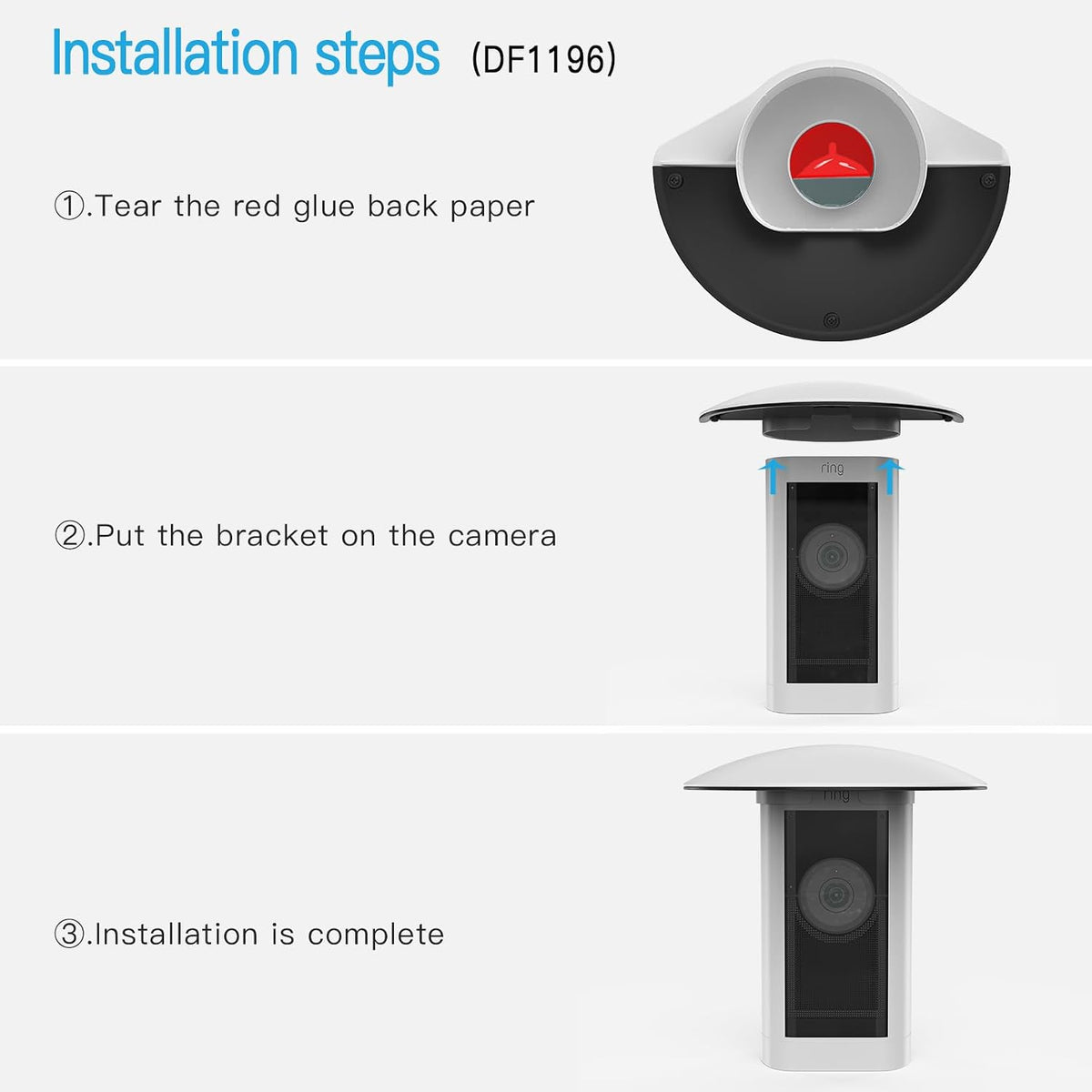 Sun Rain Shade Camera Cover Shield Cover Shield for R i n g Stick Up Cam Pro (White)