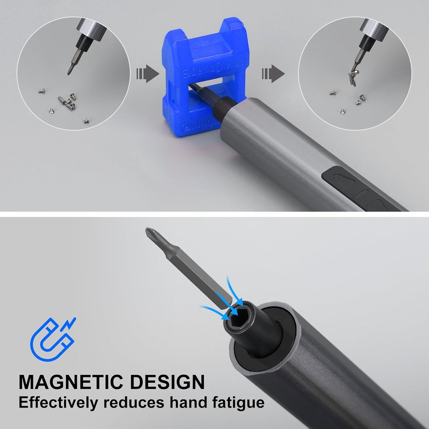 29 IN 1 Mini Electric Screwdriver,Small Electric Screw Driver(Blue) | 24 Magnetic Bits, 3 LED Lights, USB-C Charging, Precision Cordless Repair Tool for Phone, Camera, Laptop, Watch, PC